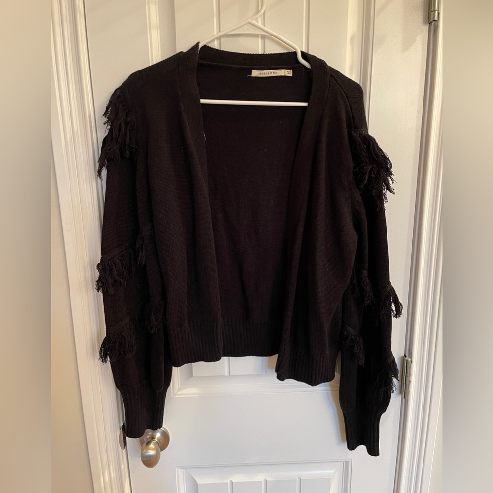 Black Fringe Cardigan